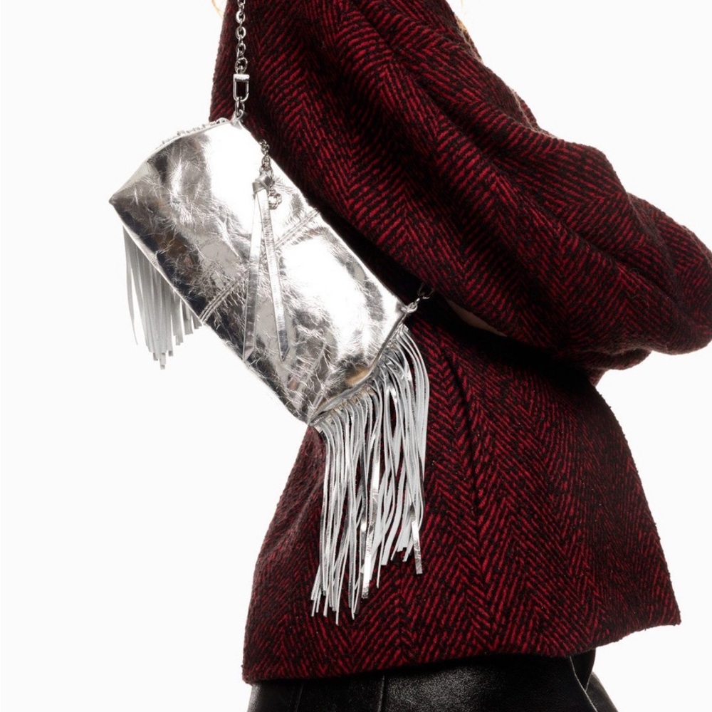 Maje Silver Fringe Women's Bag
